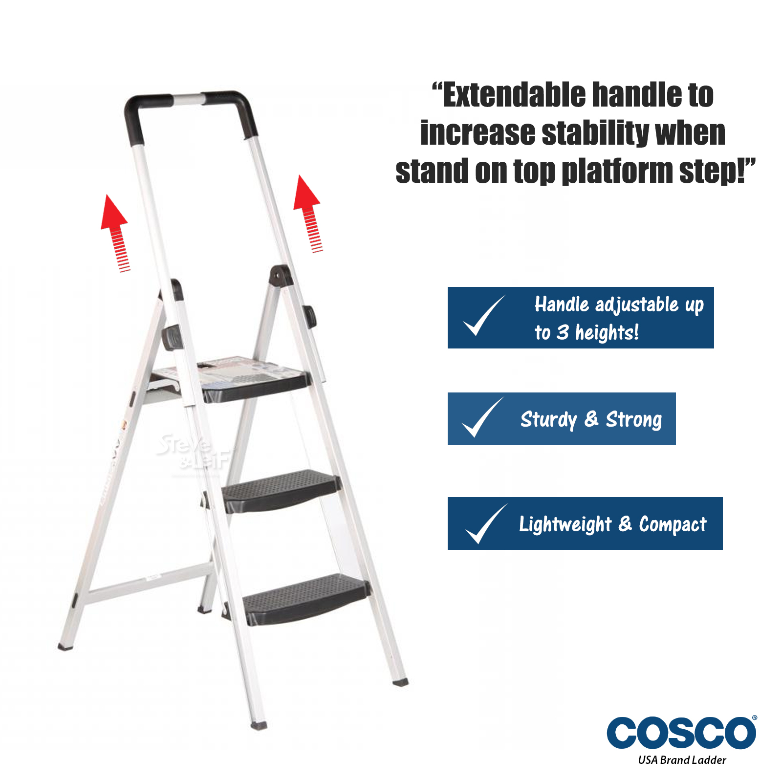 COSCO 3 Steps Ladder Magic Fold Series - Steve & Leif